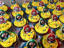 Bake in the oven for around 12 minutes or until a skewer inserted comes out clean and no batter clinging on, the oven temperature is gas 4 or. Super Mario Bros Mario Luigi Cupcakes Super Mario Birthday Mario And Luigi Mario Birthday