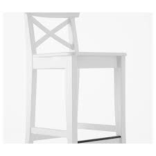 ingolf bar stool with backrest, white
