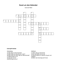 Im dreiländereck deutschland, tschechien und polen gelegen, bietet es optimale bedingungen für wanderfreunde, klettersportler sowie kurreisende. Kreuzwortratsel Rund Um Den Kalender Als Pdf Arbeitsblatt Schulraetsel De