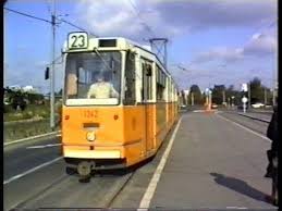Budapest's trams (villamos') are shiny yellow beacons of the city's public transportation system. 1995 09 30 23 As Villamos Hatso Fulkebol A Konyves Kalman Koruton Nepliget Mester Utca Es Vissza Youtube