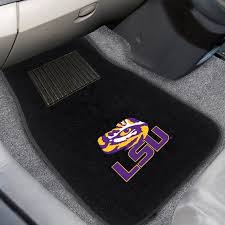 Lsu Embroidered Interior Car Accessories Universal Fit Floor Mats Head Rest Cover Steering Wheel Cover And Seat Cover In 2020 Car Interior Accessories Lsu Car Mats