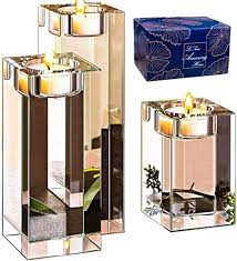 We have shared here this large candle holders amazon are an essential part of home décor. Amazon Com Le Sens Amazing Home Large Crystal Candle Holders Set Of 3 3 1 4 7 6 2 Inches Height Heavy Solid Square Tealight Holders Set Centerpieces For Home Decoration Wedding Home Kitchen
