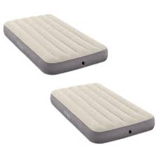 Intex Deluxe Dura Beam Single High Fibertech Air Mattress Airbed Twin 2 Pack Walmart Com Air Bed Air Mattress Mattress Cleaning