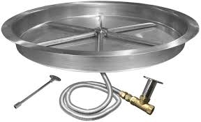 This portable fire pit can bring you a more perfect outdoor camping experience! Buy Firegear Match Light Gas Fire Pit Burner Kit Fpb 19rbsmt N Ul Listed Round Bowl Pan Natural Gas 19 Inch Online In Indonesia B0773729ds