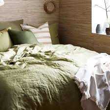 puderviva duvet cover and pillowcase s light olive green ikea linen bed sheets sage green bedroom green duvet covers