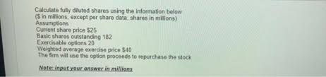How important is a cryptocurrency's fully diluted value? Solved Calculate Fully Diluted Shares Using The Informati Chegg Com