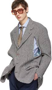Black And White Houndstooth Suit Gucci White Black Houndstooth Formal Blazer Black Houndstooth Houndstooth Formal Blazer