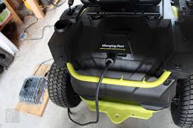 The ride on the ryobi battery powered mower is a tad on the bumpy side. Ryobi Rm480e Electric Riding Mower Review Powerful Eco Friendly