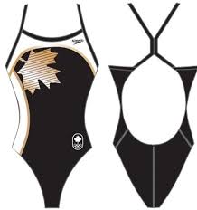 Speedo Womens Canadian Swimsuit Black White