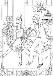 4 printable adult coloring pages png / a4 flowers / magnolia / 1920s flapper girls / transparent background. 1920s Dancing Colouring Page Space Coloring Pages Dinosaur Coloring Pages Coloring Pages