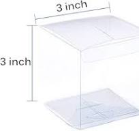 50 PCS Clear PVC Plastic Boxes, 3 x 3 x 3 inch Plastic Gift Box Square  Containers Transparent Packing Box for Party Favors, Wedding, Birthday, ...