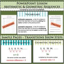 Arithmetic Geometric Sequences Bundle Common Ratio Difference Geometric Sequences Arithmetic Middle School Math Resources