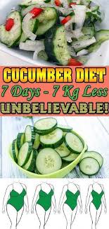 7 Days 7 Kg Less Cucumber Diet Excellent Remedies Cucumber Diet Healthy Cucumber Recipes Salad
