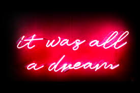 It Was All A Dream Handmade Art Neon Sign Wall Decor Light Neon Signs Neon Quotes Neon Words