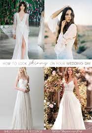 It also creates the illusion of a slimmer, longer body and equalizes your proportions. These Wedding Dress Hacks Will Make You Look Skinny On Your Wedding Day Without The Gym Wedding Dresses How To Look Skinnier Dresses