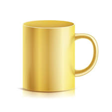 Gold Cup Mug Vector 3d Realistic Golden Cup Isolated On White Background Classic Metal Mug Template With Handle Illustration For Business Branding Gold Golden Mug Template Classic Metal Mugs