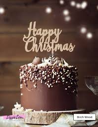Top the finished cake with a rich caramel apple sauce. Happy Christmas Pretty Cake Topper Premium 3mm Birch Wood Lissielou