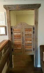 This Project Turned Out So Cute Saloon Doors And Door Trim Out Of Old Growth Reclaimed Barn Wood Barn Door Decor Barn Wood Projects Reclaimed Barn Wood