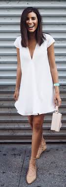 Short White Summer Dress Women Fashion Outfit Clothing Style Apparel Roressclothes Closet Ideas Clothing Fashion Casual Dresses For Women Dresses