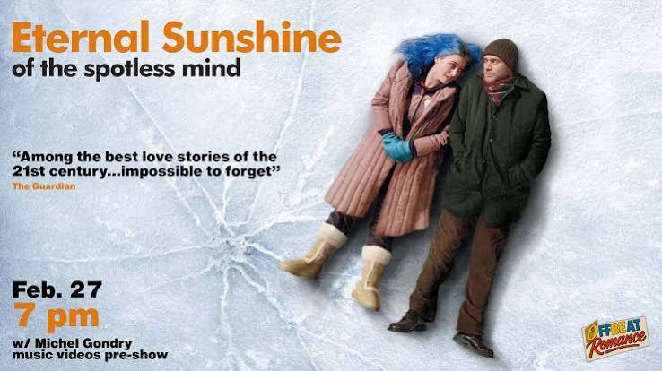 ETERNAL SUNSHINE OF THE SPOTLESS MIND (2004) w/ Michel Gondry music videos  pre-show – ARKADIN CINEMA & BAR