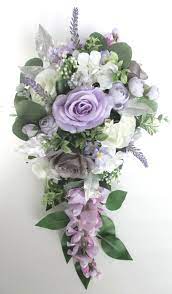 Wedding Bouquet 17 Piece Bridal Bouquet Set Gray Lavender Etsy Bridal Bouquet Sets Wedding Bouquets Sets Purple Bridal Bouquet