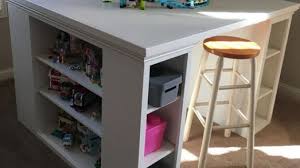 Sewing table small craft rooms home sewing room design ikea shelves room organization creative shelving. Modern Craft Table Ana White