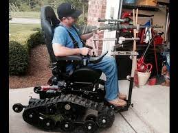 hunting in a tracfab tracked all terrain wheelchair powered wheelchair trike bicycle wheelchair