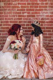 Bride And Flowergirl Bride Dress Wedding Ballgown Millanova Flowergirl Crown Rosegold Ball Gowns Bride Wedding Dresses