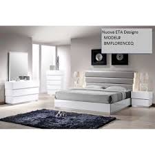 Queen Size Modern Bed White W Grey Color Modern Guest Bedroom White Bedroom Set Guest Bedroom Design