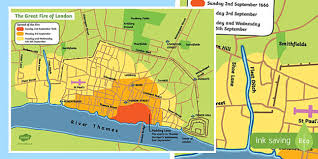 Map of london city, the capital of england and the uk and one of the most visited cities of the world. Ks1 Great Fire Of London Map History Parents