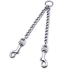 Pettom Heavy Duty 2 Way Dog Lead Metal Chain Double Leash Pet Clip Coupler For Walking Training Want Additional Info Click In 2020 Dog Collar Dog Leads Lead Metal
