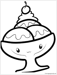 Ice cream sundae coloring pages. Ice Cream Sundae In A Glass Coloring Pages Desserts Coloring Pages Coloring Pages For Kids And Adults