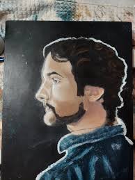 Why are dark painting so hard to photograph! 😅 this is an acrylic painting  I did a little while a go but only just managed to get a decent photo of!