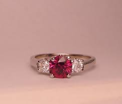 Fine Umbalite Garnet Diamond Three Stone Ring Set In Solid 14k White Gold Garnet Ring Silver Wholesale Silver Jewelry Three Stone Ring Settings