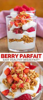 Yogurt Parfait Is An Incredibly Easy Healthy Breakfast Made From Layers Of Sweet Vanilla Yogurt Berries Granola An Yogurt And Granola Yogurt Recipes Breakfast