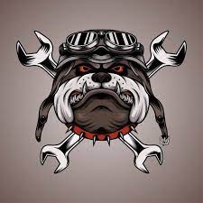 Contoh gambar sketsa bunga sakura. Bulldog Head Wearing Motorcycle Helmet With Wrench Bulldog Art Print Bulldog Dog Helmet