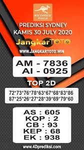 Prediksi Togel Sdy Kamis 30 Juli 2020 Minggu Kamis Sydney