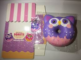 Pink neko & bread loaf squishy. Puni Maru Animal Donut Purple Owl Sold By Slime And Squishy Store On Storenvy