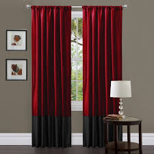 Amazon Com Lush Decor Milione Fiori Curtain Panel Pair 84 Inch By 42 Inch Red Black Ho Red Curtains Living Room Red And Black Curtains Curtains Living Room