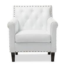 Baxton Studio Thalassa White Faux Leather Upholstered Arm Chair 28862 4325 Hd The Home Depot In 2020 White Armchair White Accent Chair Furniture