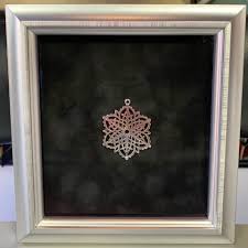 Sterling Silver Pendant Custom Framed With Suede Matting Museum Glass By Tru Vue And Frame By Nurre Cax Custom Framing Sterling Silver Pendants Shadow Box