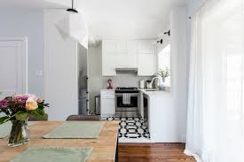 a modern black and white kitchen in