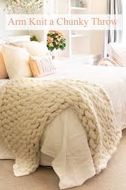 Who doesn't love cuddling under a big squishy throw blanket on a cold winter night? Chunky Arm Knit Throw Diy Happy Happy Nester
