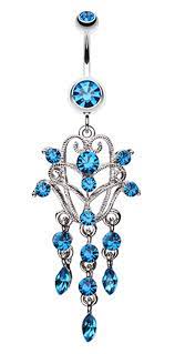 chandelier filigree sparkle belly button ring belly button rings belly jewelry belly rings