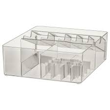 Godmorgon Box With Compartments Smoked 12 X11x4 Ikea In 2020 Ikea Godmorgon Ikea Bathroom Storage