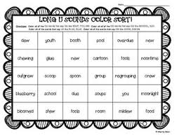 Long U Oo Ou Ue Ew Vowel Teams Color Sorting Worksheet Vowel Team Color Sorting Vowel