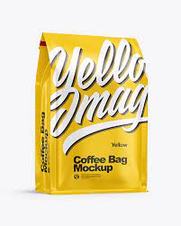 Download Matte Coffee Bag Mockup In Bag Sack Mockups On Yellow Images Object Mockups