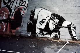 Banksy, boy praying, graffiti art, giclee canvas print, 8x12. Creating Stencil Art A Background And Brief Tutorial Sprayplanet