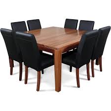 Square Wood Dining Set W X2f 8 Chairs Black 1 5m Shopping Buy Dining Furniture Online At Mydeal For Furniture Square Dining Table Set Square Dining Tables