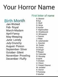 Horror Funny Name Generator Funny Names Name Generator